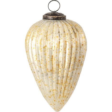 Boule de Noël Décorative en Verre Décoration de Sapin Style Rural Blanc et Jaune 7 cm - PANGIVO (1/2)