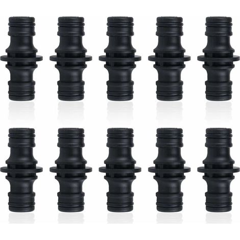 10 raccords de tuyau d'arrosage bidirectionnels de 1/2 pouce en plastique, rallonge de tuyau d'arrosage bidirectionnelle pour jardin, cour, parc, lavage de voiture, etc. (1/5)