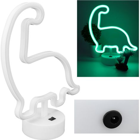 Lampe néon LED avec socle, enseigne lumineuse de bureau, veilleuse, décoration pour la maison, les fêtes et les festivals, lumière verte (1/5)