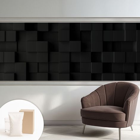 Papier peint intissé décoratif avec colle pour salon chambre et bureau Installation rapide Cubes en trois dimensions 250x104 cm (1/5)