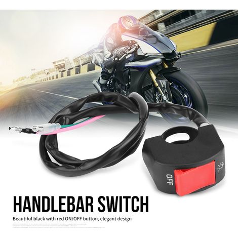 Universeller 22-mm-7/8"-Motorradlenkerschalter für Scheinwerfer und Nebelscheinwerfer, EIN/AUS-Taste, Lichtsteuerung, Motorradteil, standardkompatibel, praktisch und robust. (1/5)