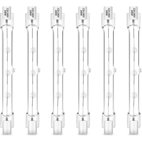 Ampoule Halogène R7S 118mm - Lot de 6 - 300W Blanc Chaud - Dimmable 4500LM - Pour Projecteur et Éclairage Paysage (1/5)