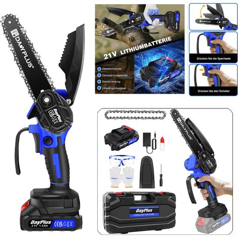 Tronçonneuse avec batterie et chargeur, 6 pouces Tronçonneuse électrique à une main+ accessoires