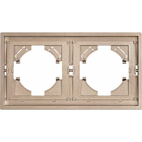 Cadre 2 postes 80150mm plaque double doré PC ignifuge série Z sans prise 18 × 11 × 8 cm – Livraison gratuite