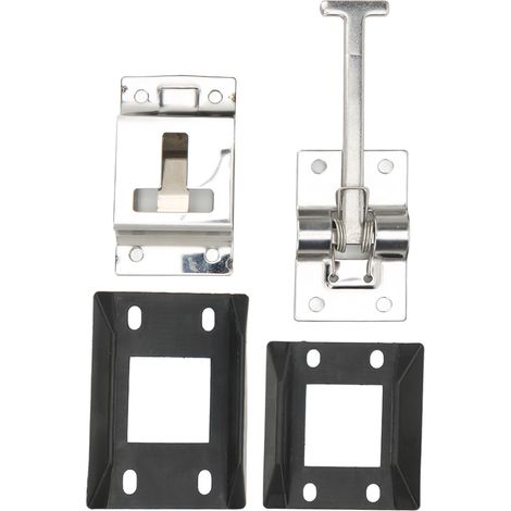 Soporte para puerta de remolque con pestillo en T de acero inoxidable 316, resistente, universal para remolques de viaje RV (1/5)