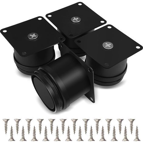 Set of 4 Furniture Legs, 50mm Adjustable Stainless Steel Table Leg, Bathroom Furniture Legs Office Kitchen Furniture, Adjustable Height 0-15mm Come with Stainless Steel Screws (1/5)