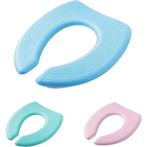 3pcs Housse de siège de toilette, EVA imperméable lavable, coussin épais 41x36cm, pour WC type O et carré (1/5)