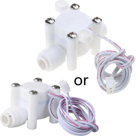 Débitmètre à turbine avec capteur de débit et interrupteur de contrôle de débit d'eau, raccord rapide 1/4", multicolore, 300 ml/min (1/5)