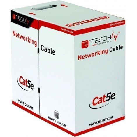 Techly Professional Matassa  F/UTP Cavo Cat.5E CCA 305m Rigido da Esterno Nero (1/5)