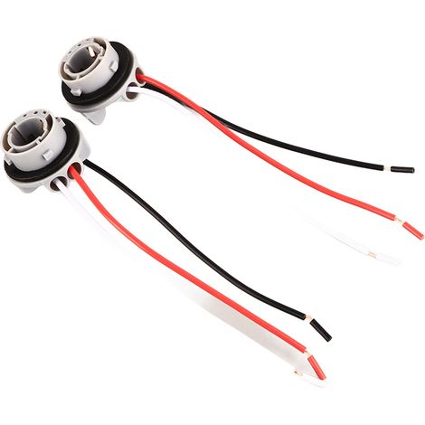 2x Support 1157 Douille Ampoule LED Clignotant Feu Stop Adaptateur Base Connecteur Cable Faisceau Electrique (1/5)