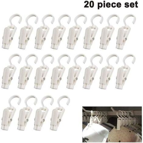 20er Packung Robuste Kleiderhaken aus Kunststoff für Badezimmer (1/4)
