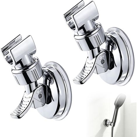 2 Pièces Support Pommeau de Douche Ventouse Rotation à 360° 10.5x7CM (1/5)