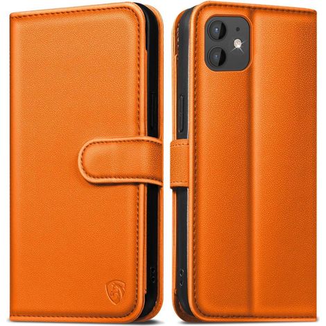 Handyhülle iPhone 11 Klapphülle Leder Für iPhone 11 Orange (1/5)
