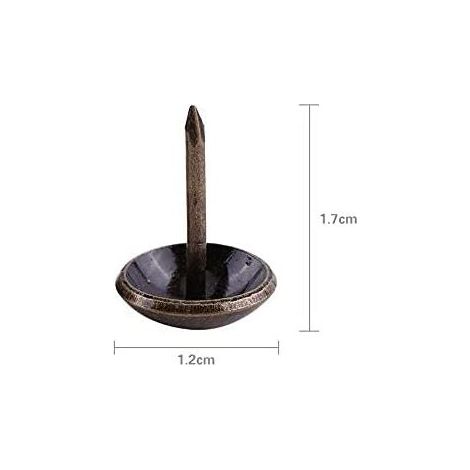 1 Sac de 100pcs Rétro Clous Décoratifs Antiques Couleur Bronze Antique en Fer pour Décoration Canapé Tapisser Punaise Meuble GROOFOO