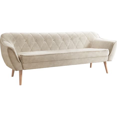 Canapé Glenview 106, Paros 02, 180x74x75cm, Tissu, Pieds: Bois