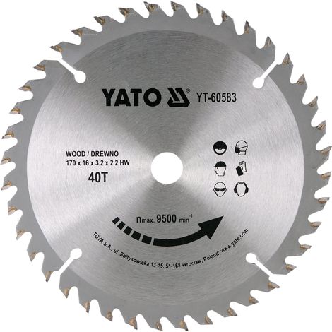 Hartmetall Sägeblatt 170x16mm 40Z