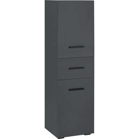 Malika-Armoire 2 portes 1 tiroir en anthracite