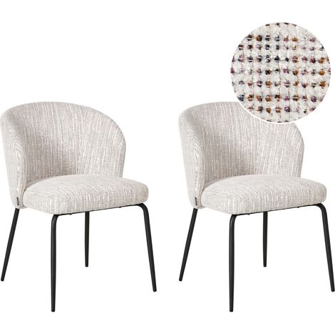Set of 2 Dining Chairs ZANA Fabric Multicolour (1/5)