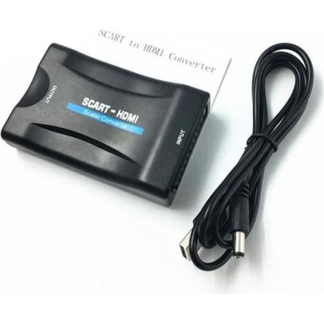 Adaptateur Péritel SCART vers HDMI - GENERIQUE - 1080P - Noir - Convertisseur vidéo et audio - HDMI (1/4)