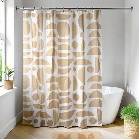 Rideau de douche polyester 180x200 cm - tribal craft ocre - Tendance (1/3)