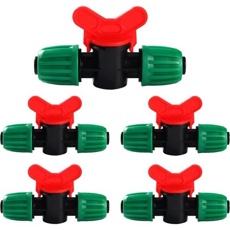 5 pièces vanne commutation irrigation goutte à goutte 16mm plastique résistant jardin agriculture serre (1/5)