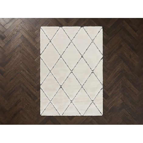BOBOCHIC - Tapis poils ras OPHELIE motif graphique 200x290 Gris clair (1/5)