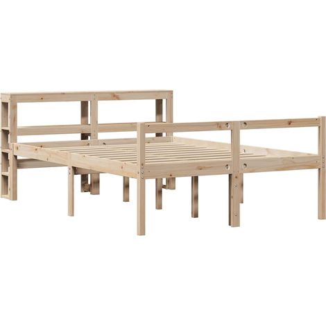 Cama para personas mayores con cabecero madera maciza 120x200cm vidaXL (1/5)