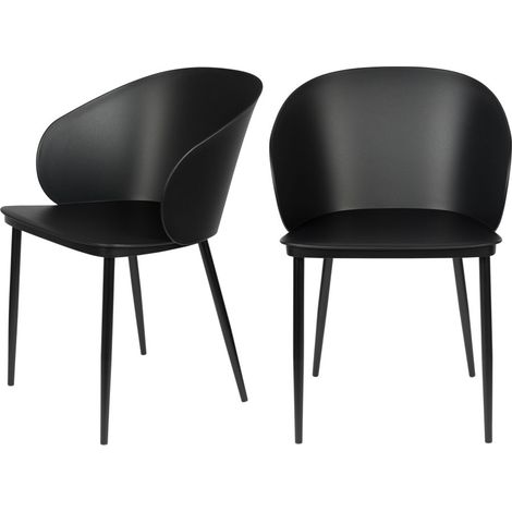 Chaise design, Lot 2 chaises design Gigi Noir en Plastique, BOITE A DESIGN (1/5)