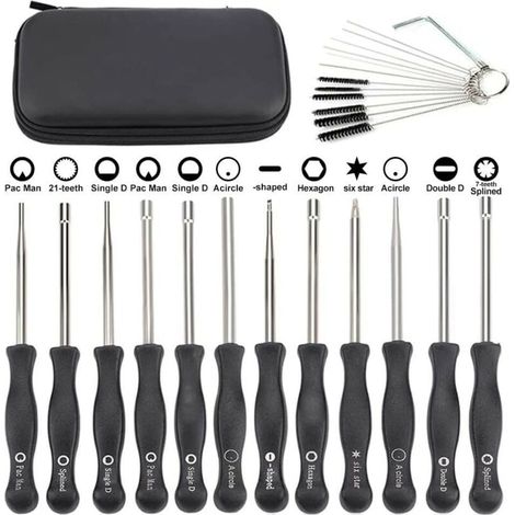 Carburateur--Set de 12 Outils de Réglage de Carburateur/Tournevis de Réglage pour Moteur à 2 Temps Embout Splined/Pac Man/D/Double D pour Débroussailleuse Trononneuse Poulan usqvarna (1/5)