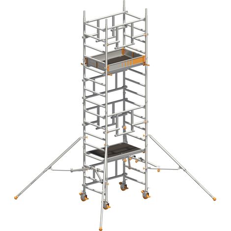 Layher Rollgerüst Solotower mit dem Sicherheitsaufbau P2 Safety Plus 5,15m AH (1/2)