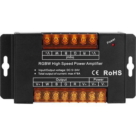 LED-Signalverstärker, praktischer Lichtleisten-Controller, RGB-Lichtsignalverstärker, Hochgeschwindigkeits-PWM-gesteuerter LED-Signalverstärker für Dimmer (1/5)