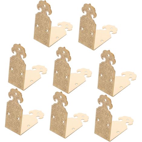 Lot de 8 protections d'angle en laiton gaufré pour boîtes en bois (1/5)