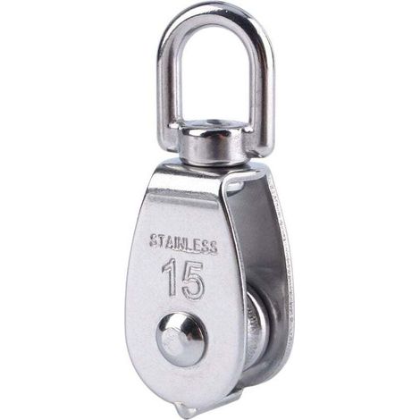 Corde de levage de bloc de poulie pivotante à roue unique en acier inoxydable 304 M15