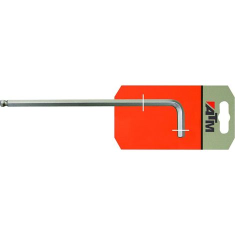ATM - Llave hexagonal-bola extra-larga acodada en blister (Llave Allen extra-larga cabeza de bola) Punta x Largo - SW 10 x 262 mm