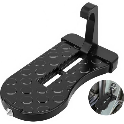 Marchepied de portière de voiture, en aluminium, capacité de 181 kg, surface antidérapante, pliable pour l'accès au toit et aux barres de toit, marchepied noir pour SUV/camionnette (1/5)