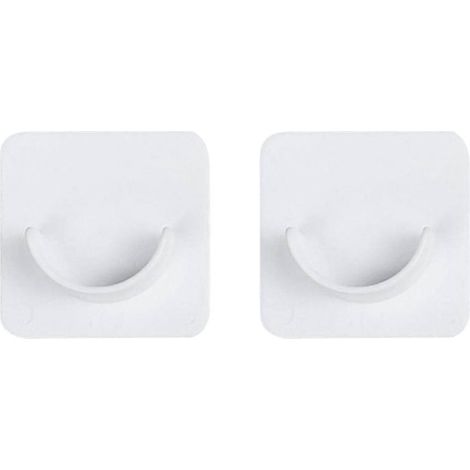 Lot de 4 supports de tringle à rideaux en plastique en forme de U, sans perçage, pour tringle de douche, crochets adhésifs pour penderie, pour la maison ou la salle de bain. (1/4)
