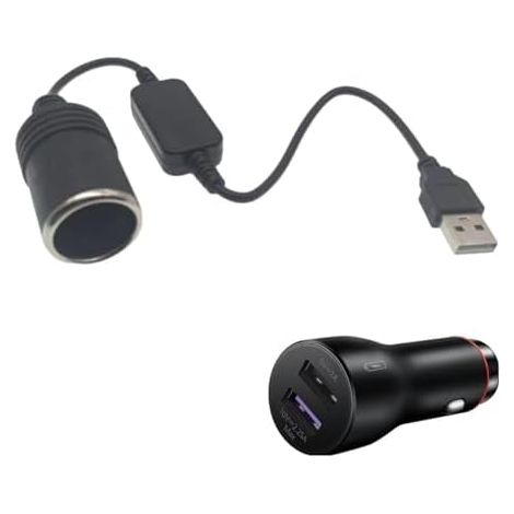 Câble adaptateur allume-cigare, convertisseur USB femelle 5 V vers 12 V, rallonge pour enregistreur de conduite, électronique automobile (1/5)