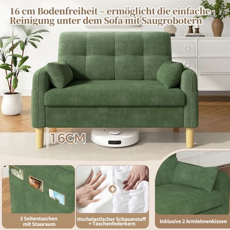 Modulares Sofa aus Chenille in Grün 119 x 78 x 85 cm HOMAIRE (1/5)