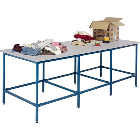 PROVOST - Table de travail Provost 8 pieds - 2500 x 1000 mm - Structure acier - Plateau mélaminé bleu