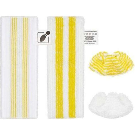 Chiffons microfibre lavables pour nettoyeurs vapeur Kärcher SC2/SC3/SC4/SC5 – Lot de 4 (2 lingettes + 2 bonnettes) (1/5)