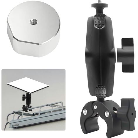 Pole Montage Kit, Métal Mini Adate Ajustable Support Pince compatible avec Mini Original Tube RV Support d'Echelle Galerie de Toit Yacht Balcon pour 2025 Mini(Argenté) (1/5)