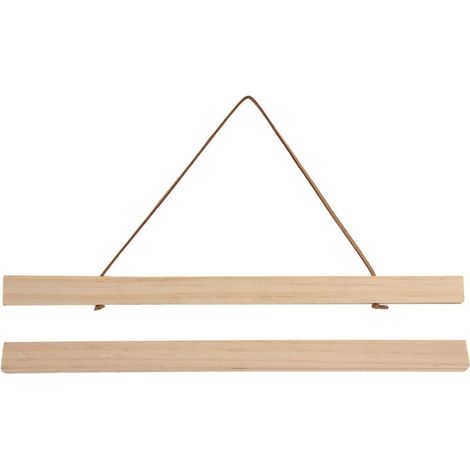 Jeffergarden Cintre en bois pour affiches DIY Cadre suspendu magnétique pour art/impressions/toile/photos/images/uvres d'art 40 x 2,1 cm