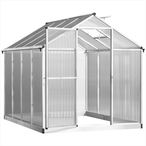 Serre de jardin Grande 4,6 m² aluminium polycarbonate avec (1/5)