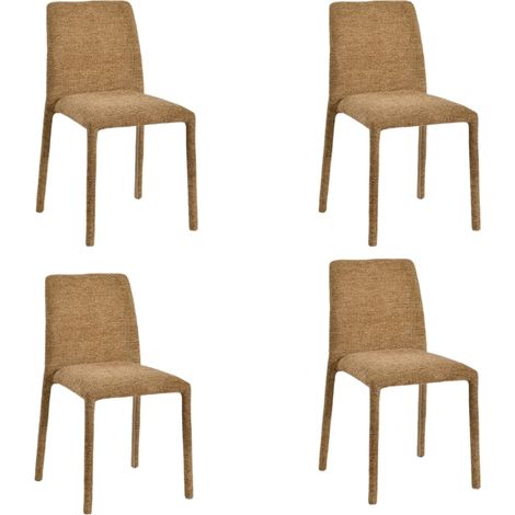 Lot de 4 chaises empilables confortables en tissu gris OTTO Casita (1/2)