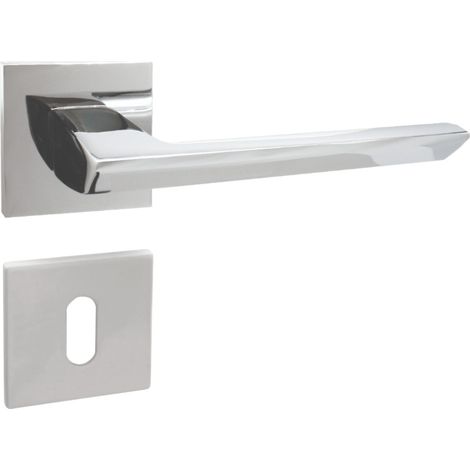 DOMINO Poignée de porte ELENA QR SLIM M6 BB Poignée avec rosace BB pour clé Chromé brillant