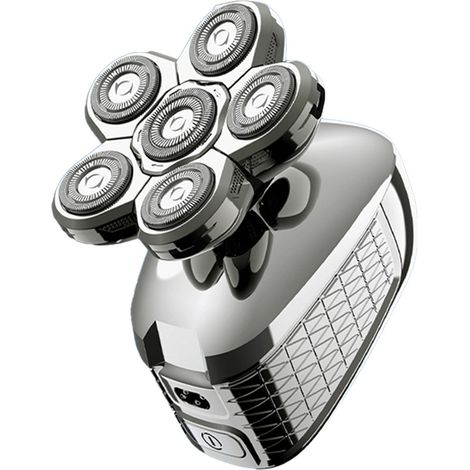 Rasoir électrique 5 en 1 7D pour hommes chauves, utilisable sur peau sèche ou humide, étanche, sans fil, pour le visage et la tête, kit de rasage avec tondeuse nez et rasoir, écran LED, rechargeable p (1/4)