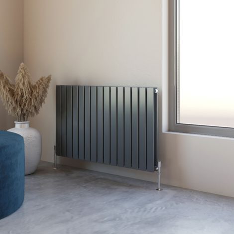 Acezanble 600x1020mm Double Anthracite Horizontal Flat Panel Central Heating Designer Radiator