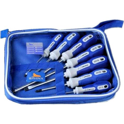 Set 7 cacciaviti con punta magnetica a croce e a taglio giraviti isolati + borsa (1/3)