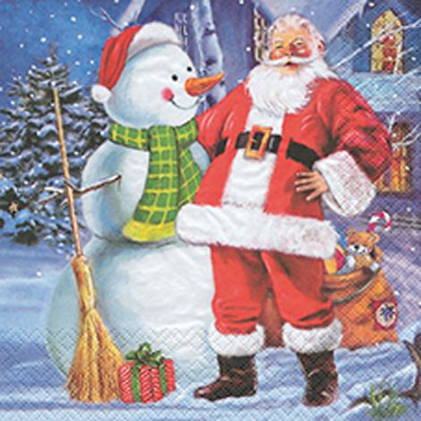 Lot de 20 serviettes papier bonhomme de neige
