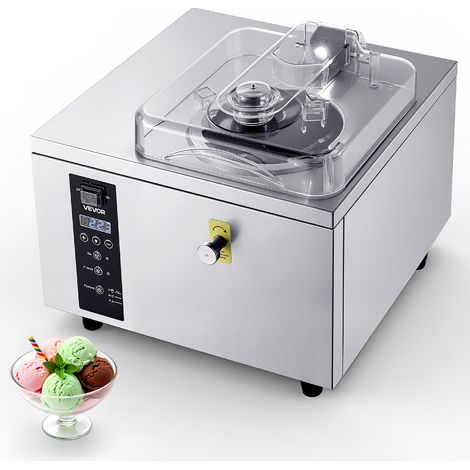VEVOR Sorbetiere 500 W, Turbine a Glace Dure Rendement 5 L/h, pour Sorbet Gelato Snack-bars Restaurants, Machine a Glace Italienne avec Cylindre de 2,8 L en Inox 304 et Panneau LED Autonettoyant